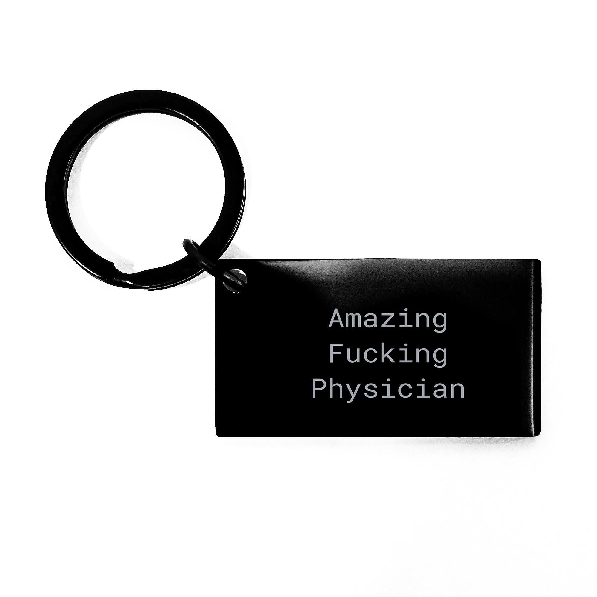 Funny Physician Gifts, 'Amazing F--king Physician' Keychain, Birthday Unique Presents from Friends to Coworkers - Image 1