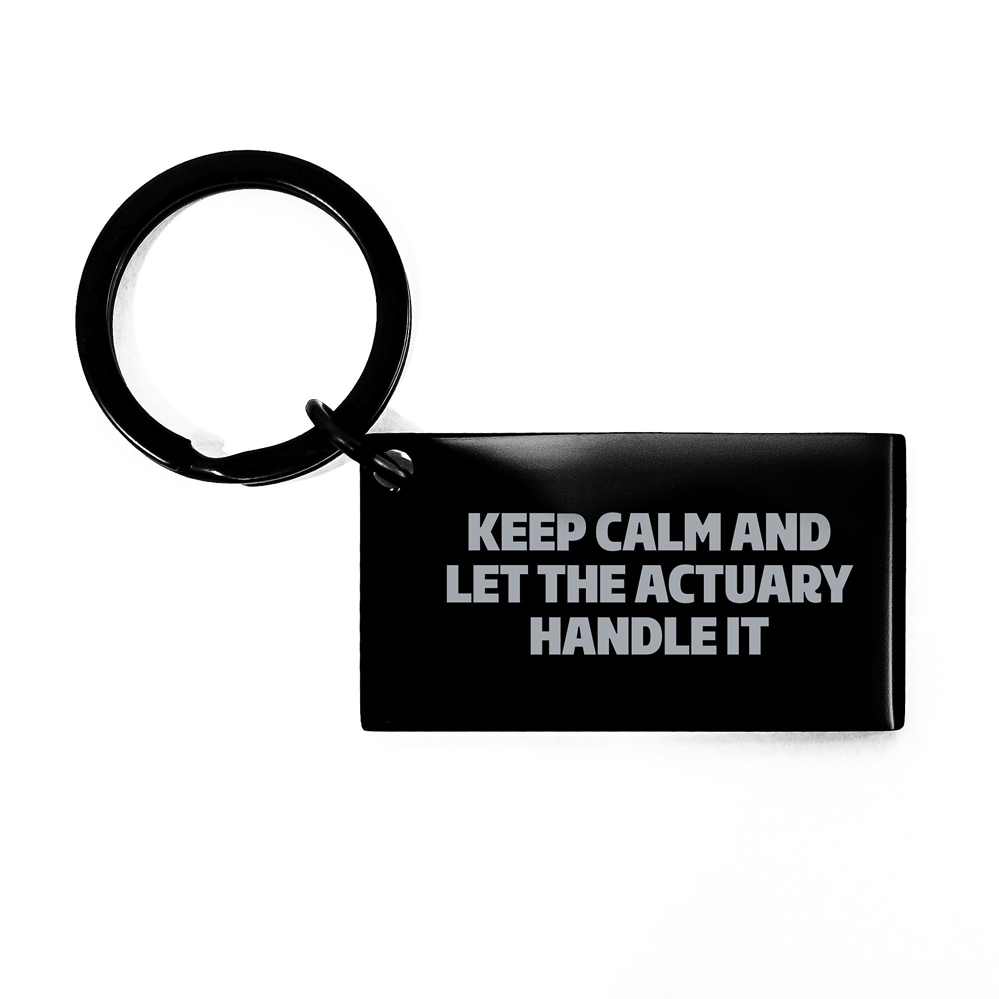 Funny Actuary Gifts, Keep Calm and Let the Actuary Handle It Keychain, Birthday Unique Gifts from Friends to Actuary Coworkers - Image 1