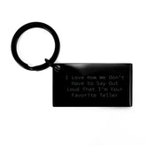 Funny Teller Gifts for Men from Family - Teller Keychain with Engraved Quote - Image 1
