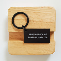 Funny Funeral Director Gifts, 'Amazing F--king Funeral Director' Keychain, Unique Valentine's Unique Gifts from Men to Friends - Image 2