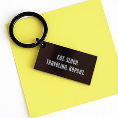 Traveling Enthusiast's Keychain - Eat. Sleep. Traveling. Repeat. - Gifts from Friends for Traveling Men - Image 3