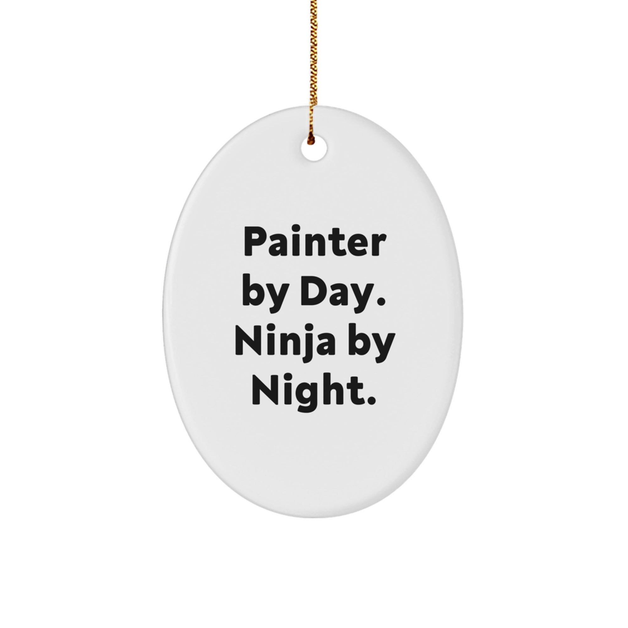 Funny Painter Gifts for Men, Oval Ornament Christmas Unique Presents from Friends - Image 1