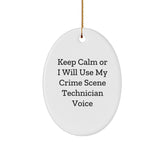 Funny Crime Scene Technician Oval Ornament Gifts from Friends for Men on Christmas Unique - Image 1