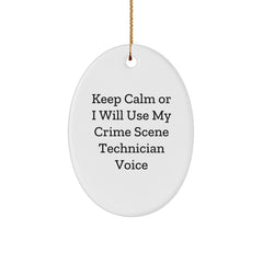 Funny Crime Scene Technician Oval Ornament Gifts from Friends for Men on Christmas Unique - Image 1