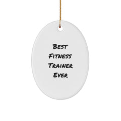 Fitness Trainer Gifts, Best Fitness Trainer Ever Oval Ornament, Funny Quote, Gifts from Friends, Gifts for Fitness Trainers, Christmas Unique Gifts - Image 1
