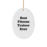Best Fitness Trainer Ever, Funny Oval Ornament, Christmas Unique Gifts from Men to Fitness Trainers, Fitness Trainer Gifts - Image 1