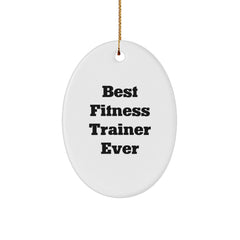 Best Fitness Trainer Ever, Funny Oval Ornament, Christmas Unique Gifts from Men to Fitness Trainers, Fitness Trainer Gifts - Image 1
