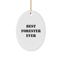 Funny Forester Gifts from Friends - Best Forester Ever Oval Ornament for Christmas - Image 1