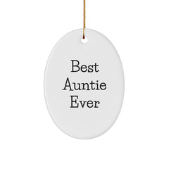 Best Auntie Ever Oval Ornament Gifts from Family for Christmas - Image 1