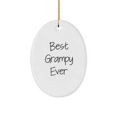 Funny Grampy Gifts: Best Ever Oval Ornament for Grampy, Gifts from Family and Friends for Christmas - Image 1