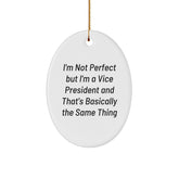 Funny Vice President Oval Ornament Gifts from Friends to Vice President Christmas Unique Presents - Image 1