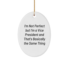 Funny Vice President Oval Ornament Gifts from Friends to Vice President Christmas Unique Presents - Image 1