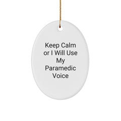 Funny Rescue Worker Gifts for Men - Christmas Unique Rescue Worker Oval Ornament from Friends - Image 1