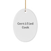 Cook Gifts from Friends - Funny Quote Oval Ornament, Durable MDF, Vibrant Print, Perfect Christmas Unique Gifts for Cook Lovers - Image 1