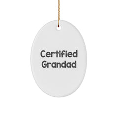 Funny Grandad Gifts from Friends and Family - Oval Ornament for Christmas - Image 1