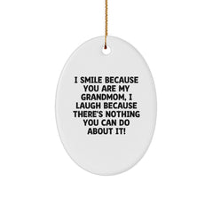 Funny Grandmom Oval Ornament Gifts from Loved Ones, Perfect for Christmas Unique Gifts, Grandmom Gifts for Women, Oval Ornament Decorations - Image 1