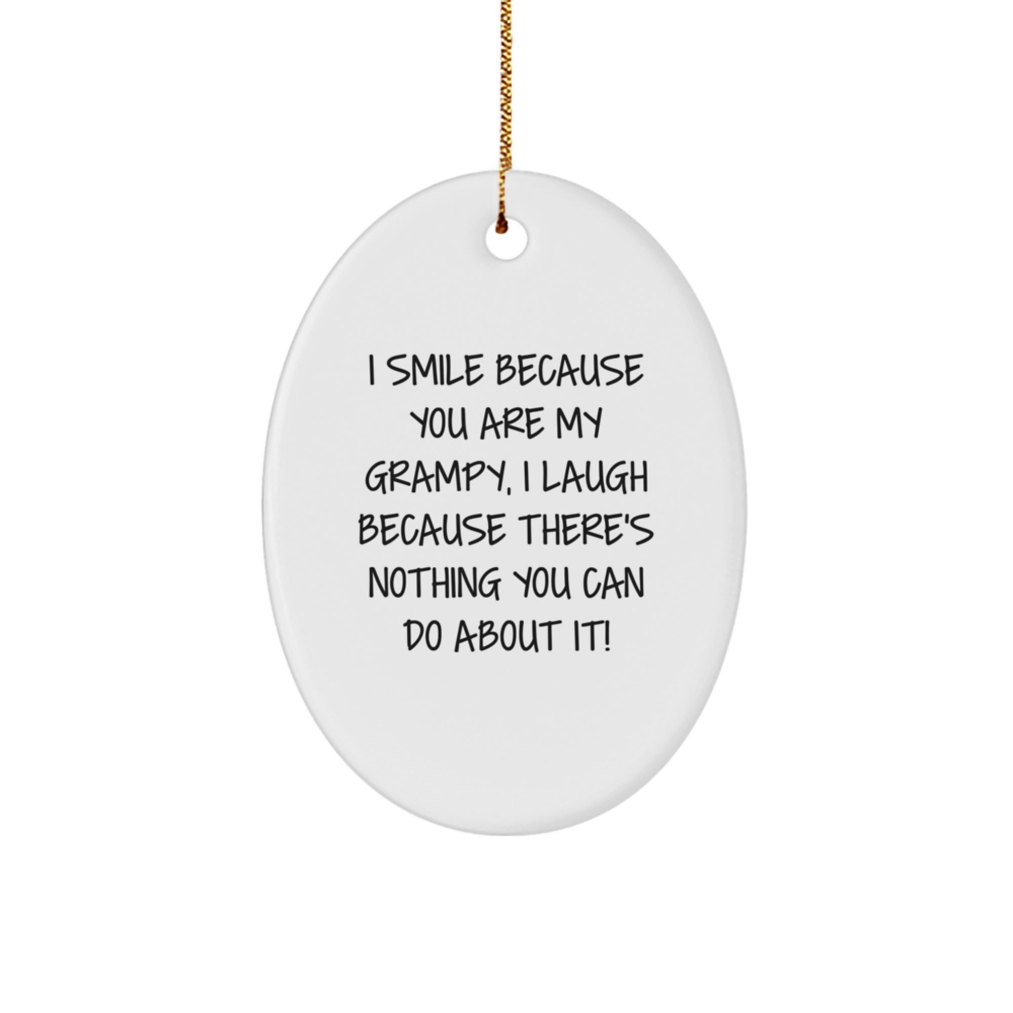 Funny Grampy Oval Ornament Gifts from Family for Grandpa Christmas Unique - Image 1