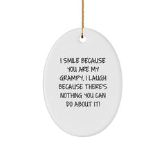 Funny Grampy Oval Ornament Gifts from Family for Grandpa Christmas Unique - Image 1