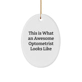 Optometrist Gifts from Friends - Christmas Unique Gifts for Awesome Optometrist - Quote Oval Ornament - Image 1