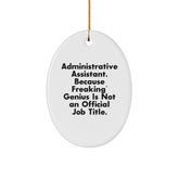 Funny Administrative Assistant Gifts Oval Ornament White Unique Gifts from Friends for Administrative Assistant Christmas Unique Gifts - Image 1