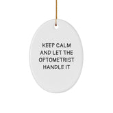 Funny Optometrist Gifts from Friends for Optometrist Christmas Unique Gifts Oval Ornament - Image 1