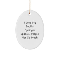 English Springer Spaniel Dog Oval Ornament Funny Gifts from Men to Family, Gifts for English Springer Spaniel Dog Lovers, Christmas Unique Ornaments, Oval Shape - Image 1