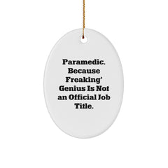 Funny Rescue Worker Gifts - Oval Ornament for Rescue Worker Men - Gifts from Family for Rescue Worker Christmas Unique Gifts - Image 1