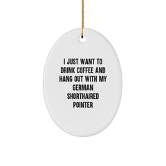 German Shorthaired Pointer Dog Gifts, Funny Quote Oval Ornament, Gifts from Men or Women for German Shorthaired Pointer Dog Lovers, Christmas Unique Gifts - Image 1