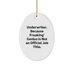 Funny Underwriter Gifts - Oval Ornament for Underwriter Friend, Underwriter Christmas Unique Gifts, Gifts from Men to Underwriter - Image 1