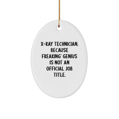 Funny X-Ray Technician Christmas Oval Ornament Gifts from Friends for X-Ray Technician Men Women Coworkers - Image 1