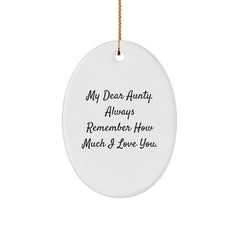 Aunty Gifts, Inspirational Quotes, Oval Ornament, Gifts from Family, for Aunty, Christmas Unique Gifts - Image 1