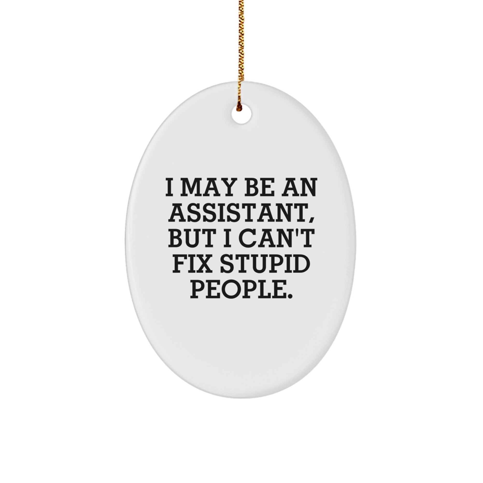 Funny Assistant Oval Ornament Gifts from Men to Assistant Coworkers, Oval Shaped Assistant Christmas Unique Gifts - Image 1