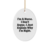 Funny Nurse Oval Ornament Gifts from Men to Nurses on Christmas Unique Gifts - Image 1