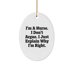 Funny Nurse Oval Ornament Gifts from Men to Nurses on Christmas Unique Gifts - Image 1