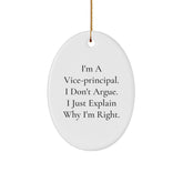 Funny Vice-principal Quote Oval Ornament Gifts from Men for Vice-principal - Christmas Unique Office Decorations - Image 1
