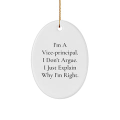 Funny Vice-principal Quote Oval Ornament Gifts from Men for Vice-principal - Christmas Unique Office Decorations - Image 1