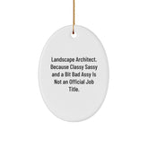 Funny Gifts for Landscape Architect Friends and Family - Oval Ornament Landscape Architect Christmas Unique Gifts - Image 1