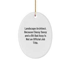 Funny Gifts for Landscape Architect Friends and Family - Oval Ornament Landscape Architect Christmas Unique Gifts - Image 1