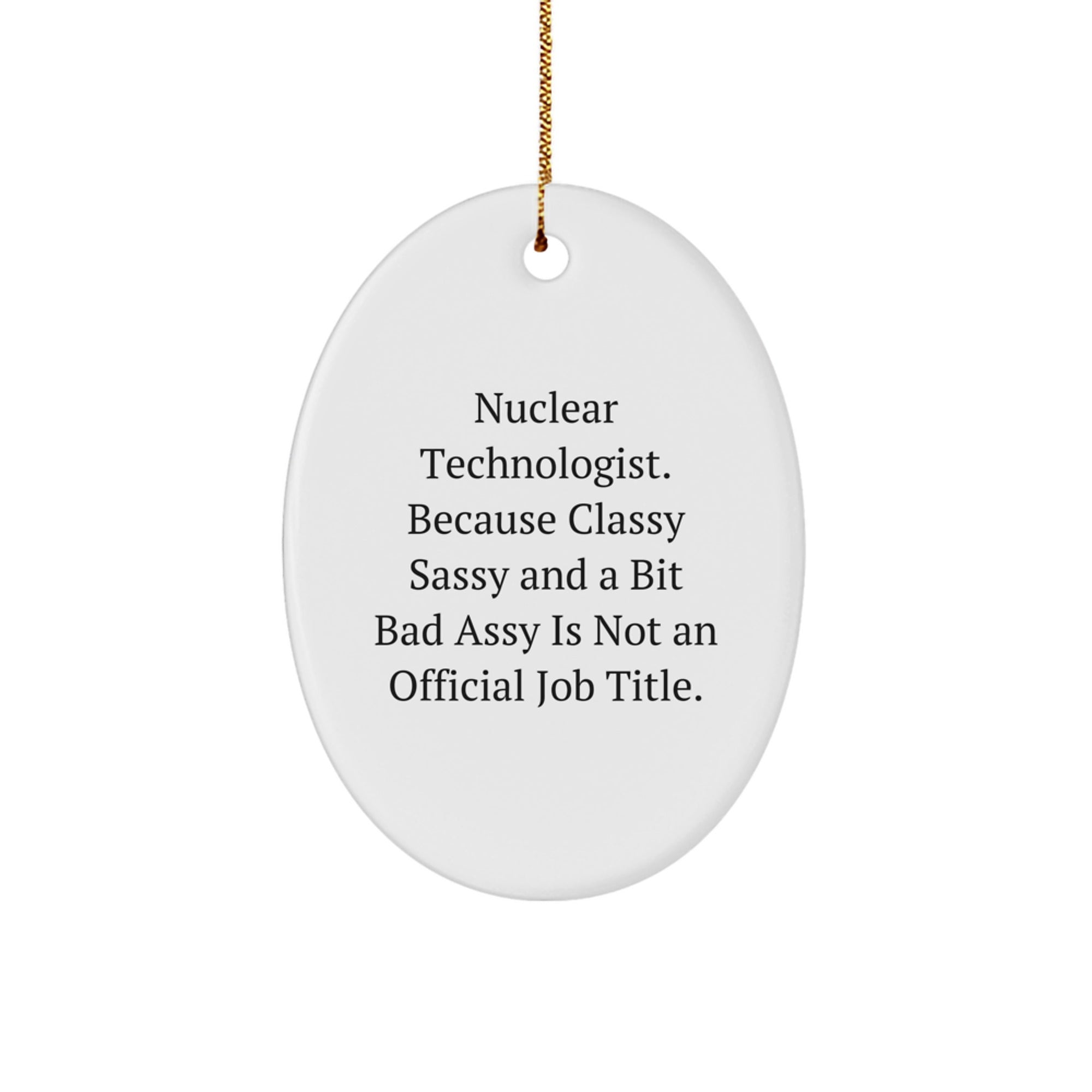 Nuclear Technologist Oval Ornament, Funny Quote Gifts from Men to Friends, Christmas Unique Gifts for Nuclear Technologist, Oval Ornament Decor - Image 1