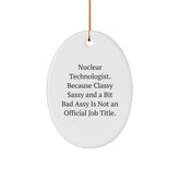 Nuclear Technologist Oval Ornament, Funny Quote Gifts from Men to Friends, Christmas Unique Gifts for Nuclear Technologist, Oval Ornament Decor - Image 1