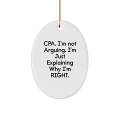 Funny CPA Gifts Oval Ornament for CPA Men, Unique Gifts from Friends, Decorative Oval Ornament for CPA Women, Christmas Unique Gifts - Image 1