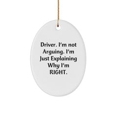 Funny Driver Gifts from Friends - Driver Oval Ornament Christmas Unique Gifts for Men - Image 1