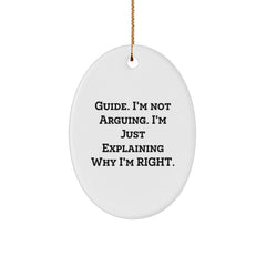 Guide Enthusiast Gifts from Men, Funny Oval Ornament for Guide Lovers, Christmas Unique Gifts for Women - Image 1