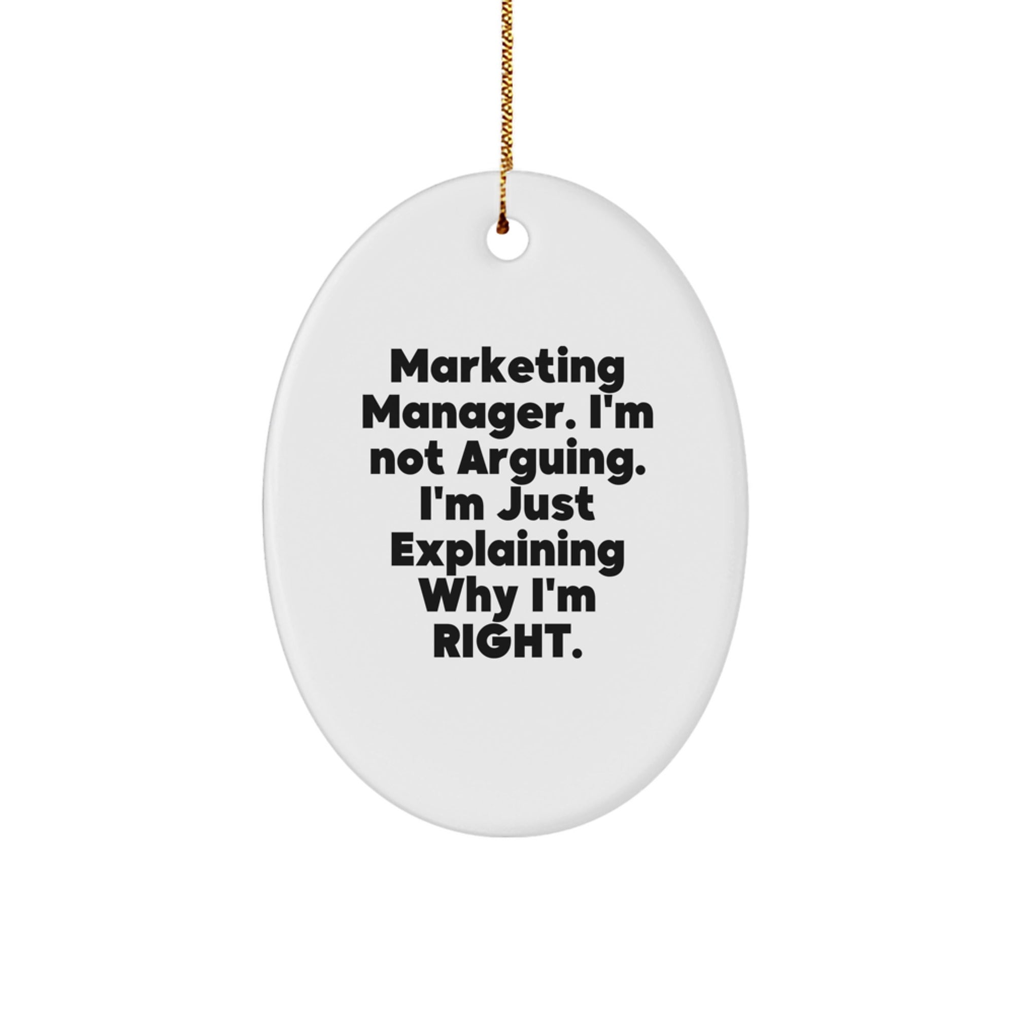 Funny Marketing Manager Christmas Oval Ornament Gifts from Friends to Marketing Manager Men - Image 1