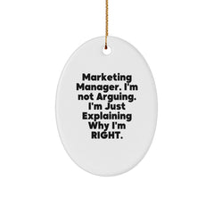 Funny Marketing Manager Christmas Oval Ornament Gifts from Friends to Marketing Manager Men - Image 1