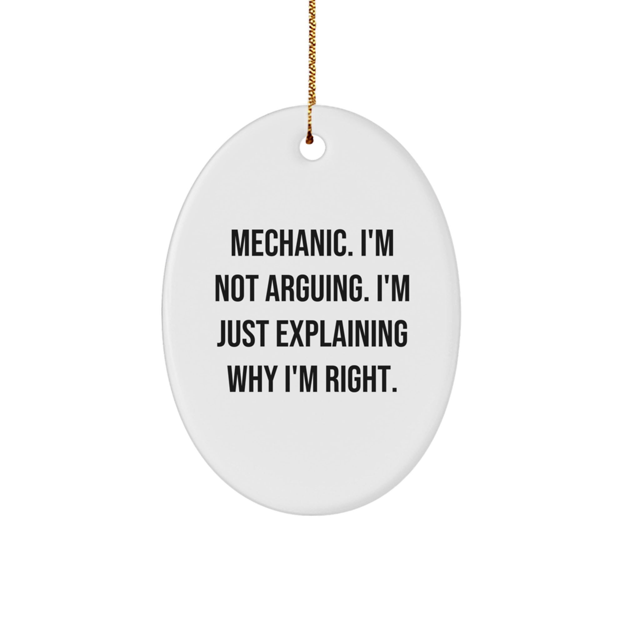 Funny Mechanic Gifts from Men to Friends, Oval Ornaments for Christmas Unique Gifts for Mechanic Enthusiasts - Image 1