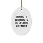 Funny Mechanic Gifts from Men to Friends, Oval Ornaments for Christmas Unique Gifts for Mechanic Enthusiasts - Image 1