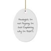 Funny Mixologist Gifts for Him - Oval Ornament 'I'm Not Arguing' Christmas Unique Presents - Image 1