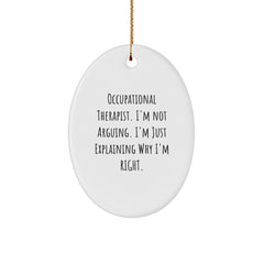 Funny Occupational Therapist Gifts for Men from Friends - Oval Ornament, Christmas Unique Presents - Image 1