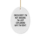 Funny Oncologist Gifts from Friends, Unique Oval Ornament for Oncologist, Christmas Unique Gift Ideas for Oncologist - Image 1